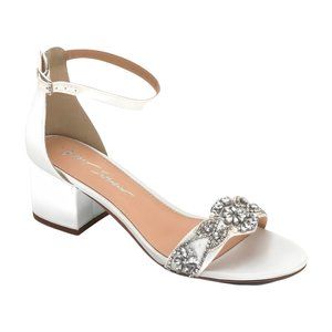 Betsey Johnson White Sandals with Silver Embellishments